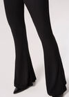 Ribbed Flare Trousers, Black, large