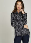 Black Bubbles Print Jersey Shirt, Black, large