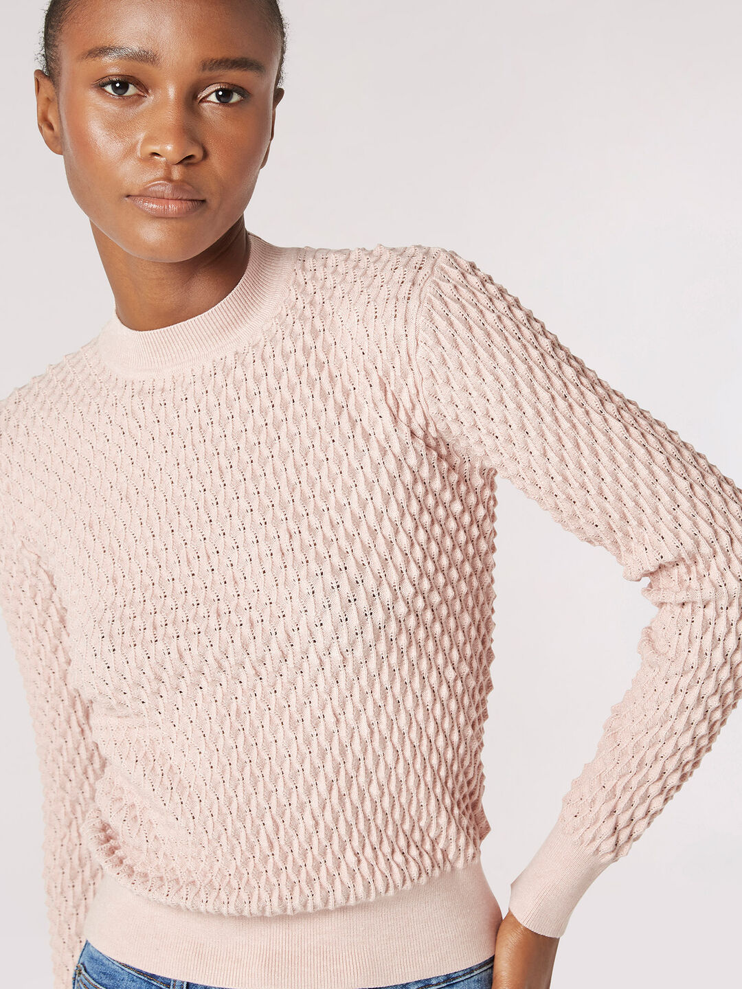 Image of 3D Textured Knitted Jumper