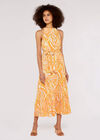 Swirl  Halterneck Dress, Orange, large