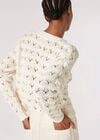 Open Knit Pointelle Jumper, Stone, large