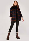 Pocket Plaid Shacket, Navy, large