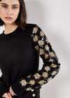 Sequin Arm Embellished Jumper, Black, large