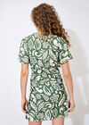 Floral Paisley Wrap Mini Dress, Green, large