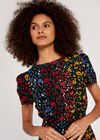 Floral Smock Dress, Black, large
