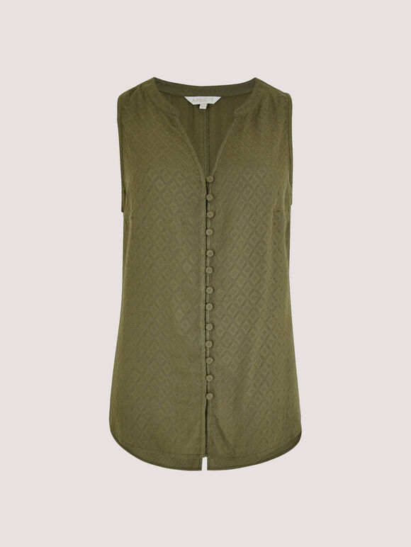 Diamond Jacquard Top, Khaki, large