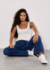 Elisa Wide Straight Leg Jeans, Blue, large