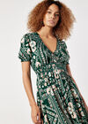 Scarf Print Smocked Maxi Dress, Green, large