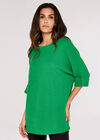 Waffle Knit Top, Green, large