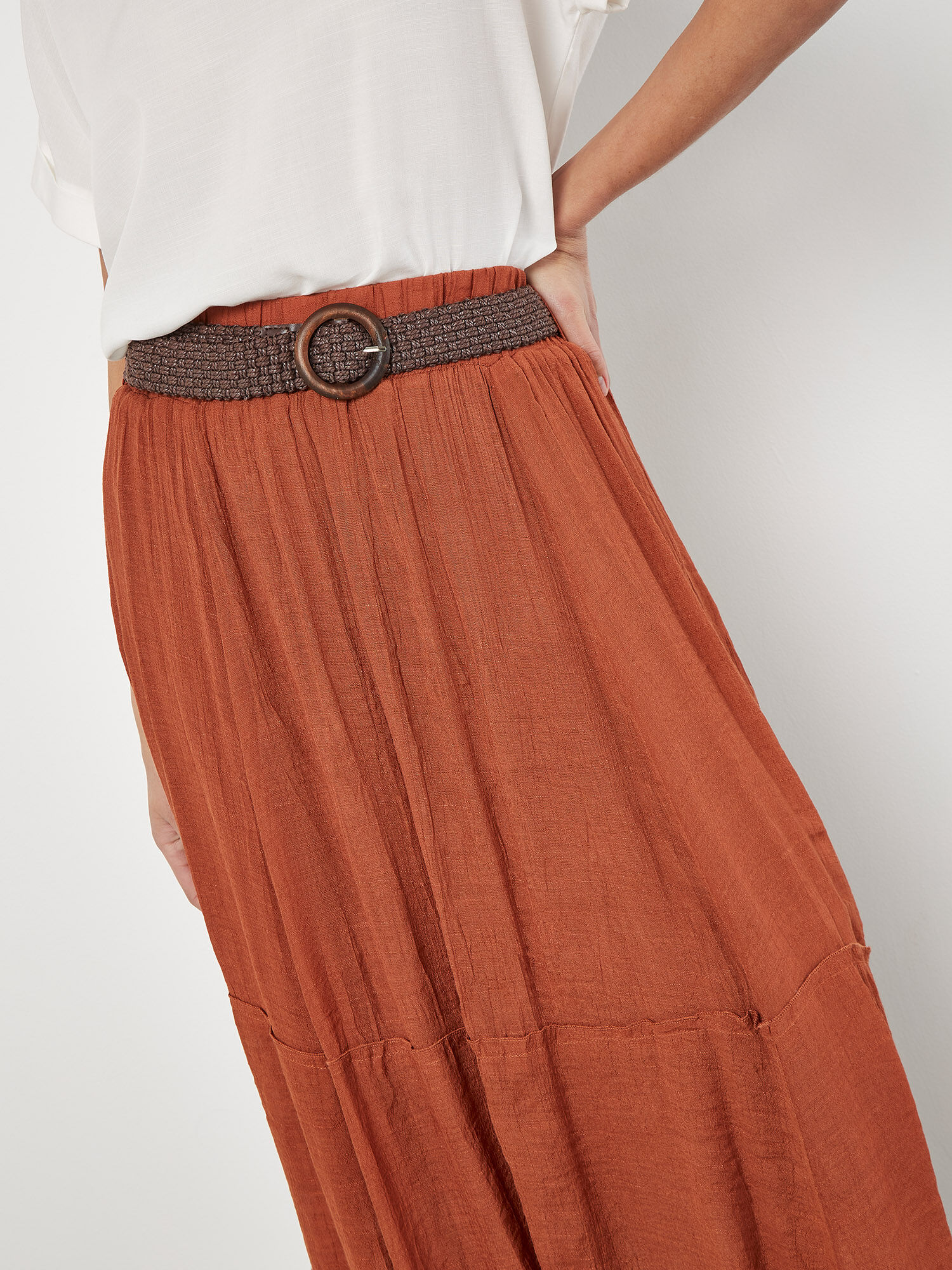 Rust red skirt maxi clearance