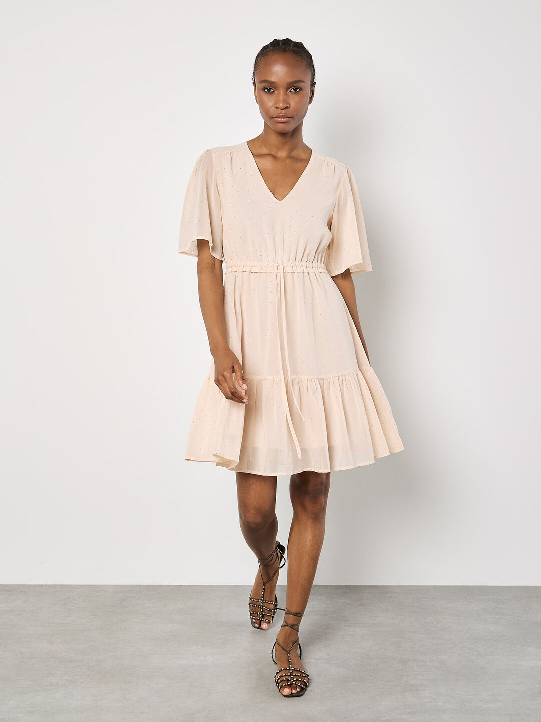 Image of Diamante Chiffon Mini Dress