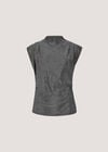 Ruched Shimmer Top, Navy, large