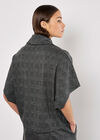 Check Print Batwing Top, Grey, large