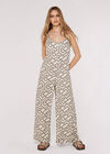 Retro Geo Print Jumpsuit, Stone, large