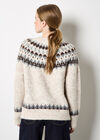 Fair Isle Fluffy Jumper, Stone, large