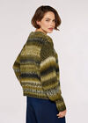 Chunky Knit Tonal Stripe Jumper, Green, large