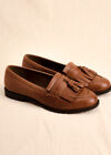 Leather Loafers, Brown, large