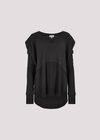 Waffle Jersey Layered Top, Dark Grey - Charcoal, large