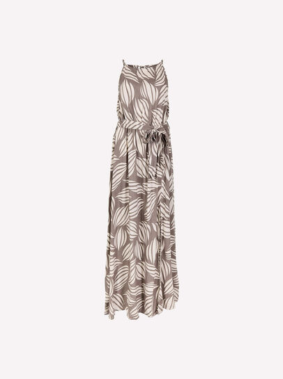 Shell Print High Neck Maxi Dress