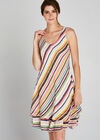 Cream Striped Double Layer Dress, Cream, large