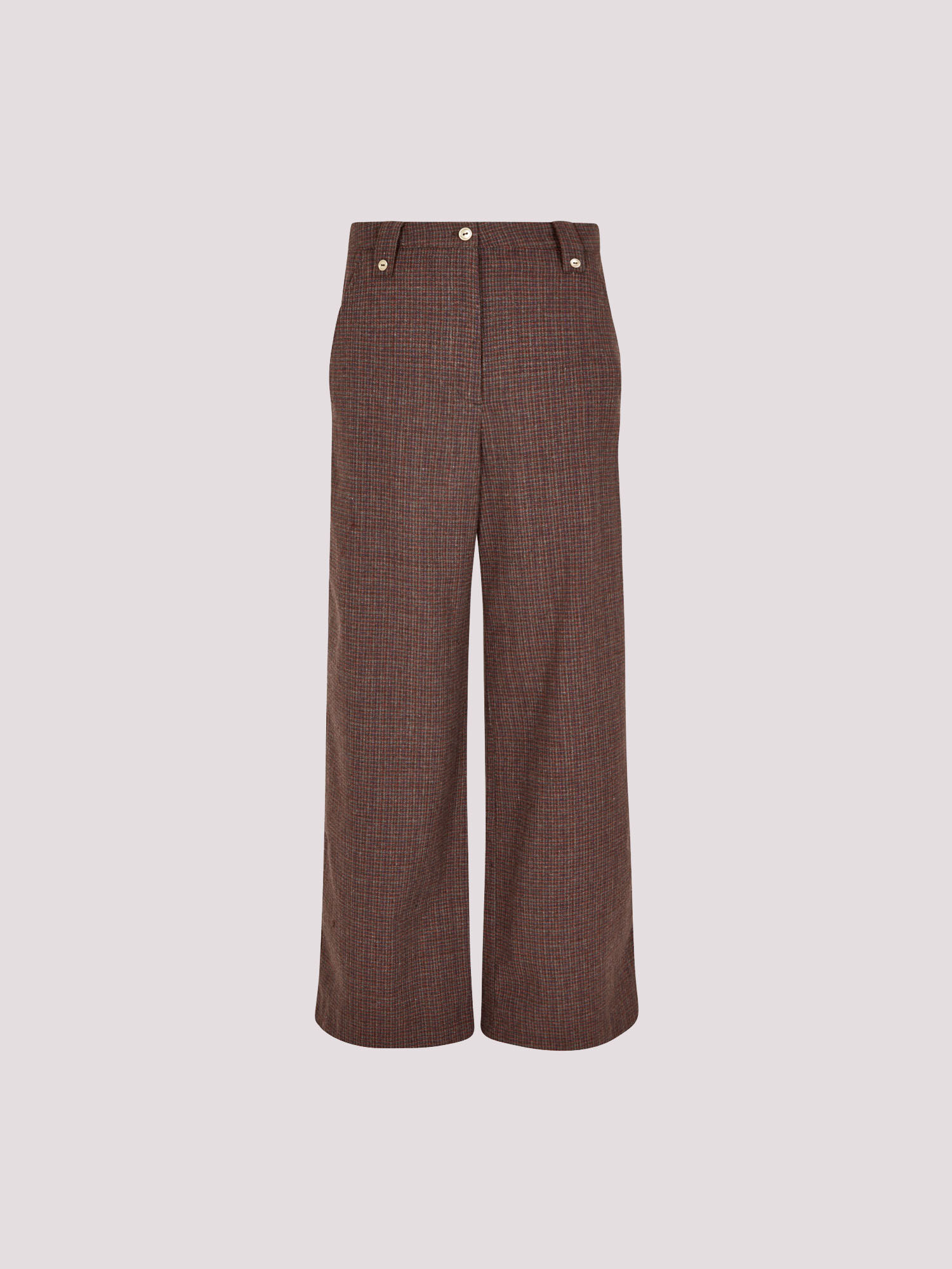 Mini Check Wide Leg Trousers | Apricot Clothing