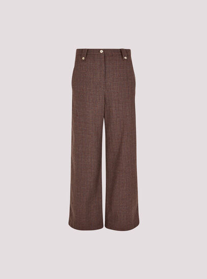 Mini Check Wide Leg Trousers