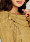 Waffle Cross Over Top, Mustard, large