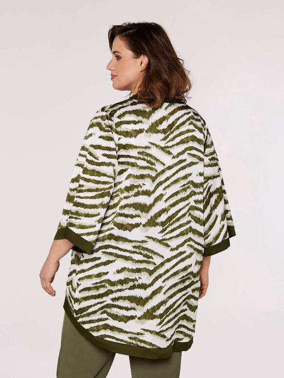 Curve Tiger Open Kimono, Khaki, large