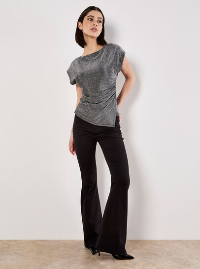 Sparkle Side Ruched Jersey Top