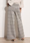 Heritage Check Wide-Leg Trousers, Black, large