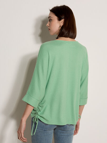 Soft Touch Drawstring Batwing Top