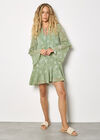 Chiffon Floral Embroidered Mini Dress, Mint, large