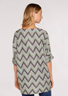 Chevron  Batwing Top, Mint, large