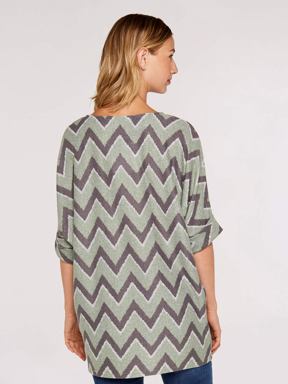 Chevron  Batwing Top, Mint, large
