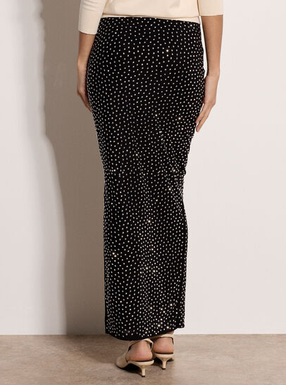 Rhinestone Stud Maxi Skirt