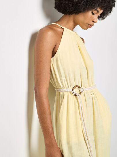 Cotton Blend Wide-Leg Jumpsuit