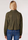 Cropped Corduroy Shacket, Khaki, large