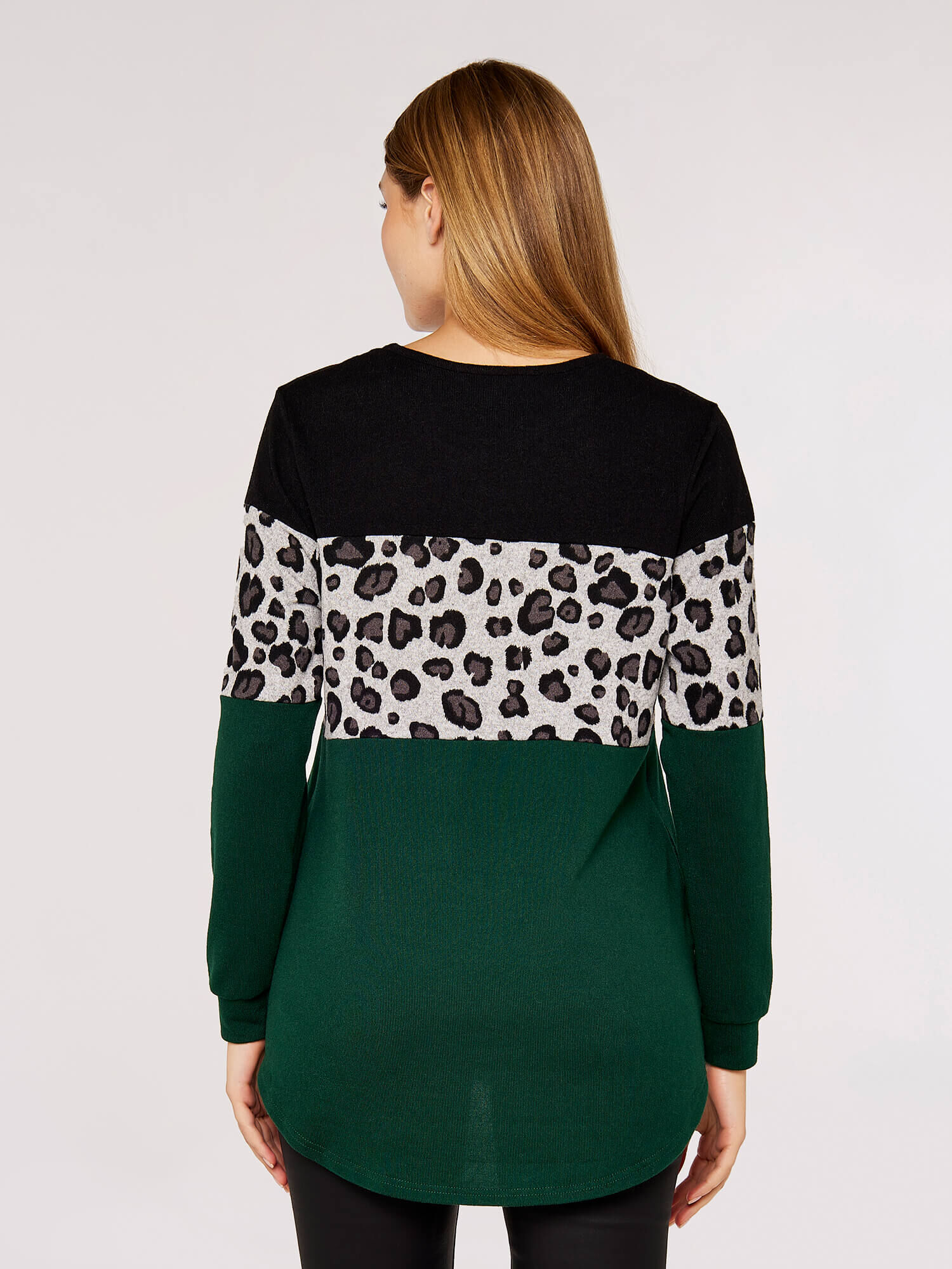 Green animal print jumper on sale