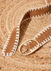 Tan Chain Stitch Belt, Brown, large