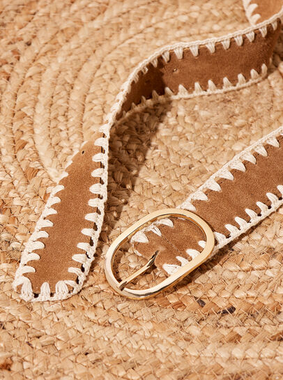 Tan Chain Stitch Belt