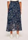  Retro Floral Skirt, Navy, large