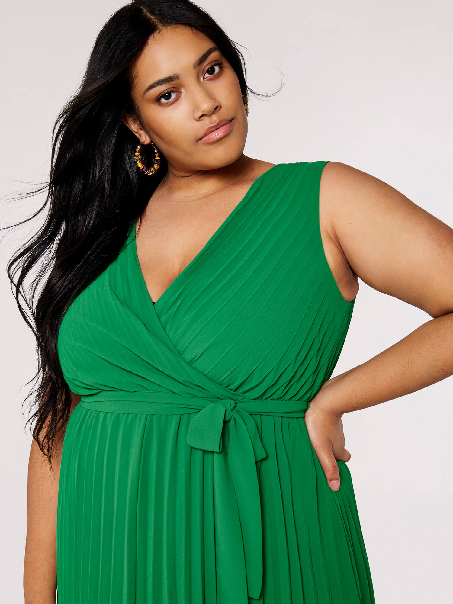 Plissé pleated wrap dress outlet