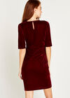 Bodycon Velvet Dress, Burgundy, large