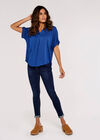 Chevron V Neck Top, Blue, large