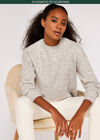 Sequin Embellished Batwing Jumper, Grey, large