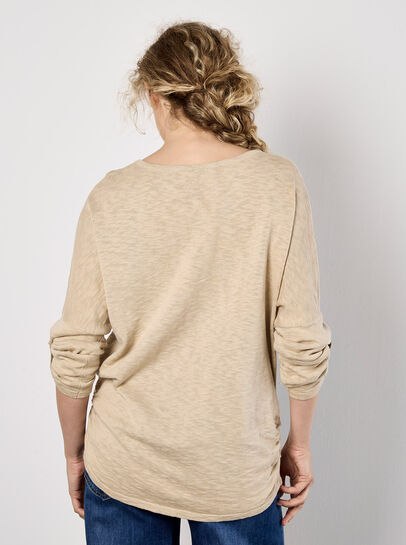 Cotton Blend Ruched Side Jumper