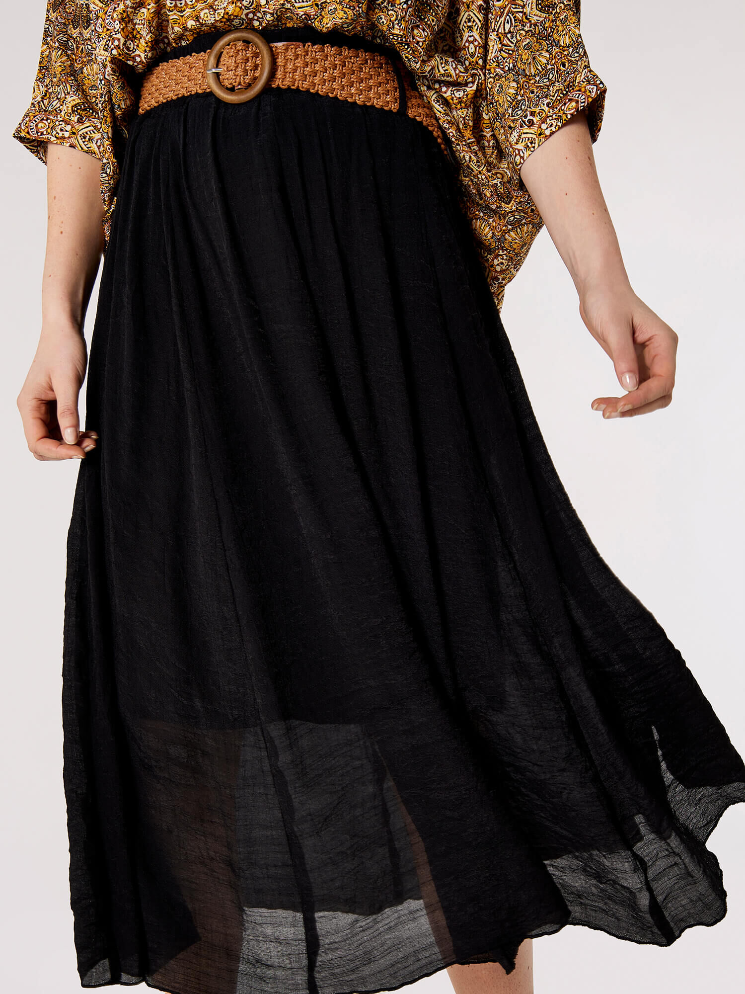 Long black gold skirt clearance