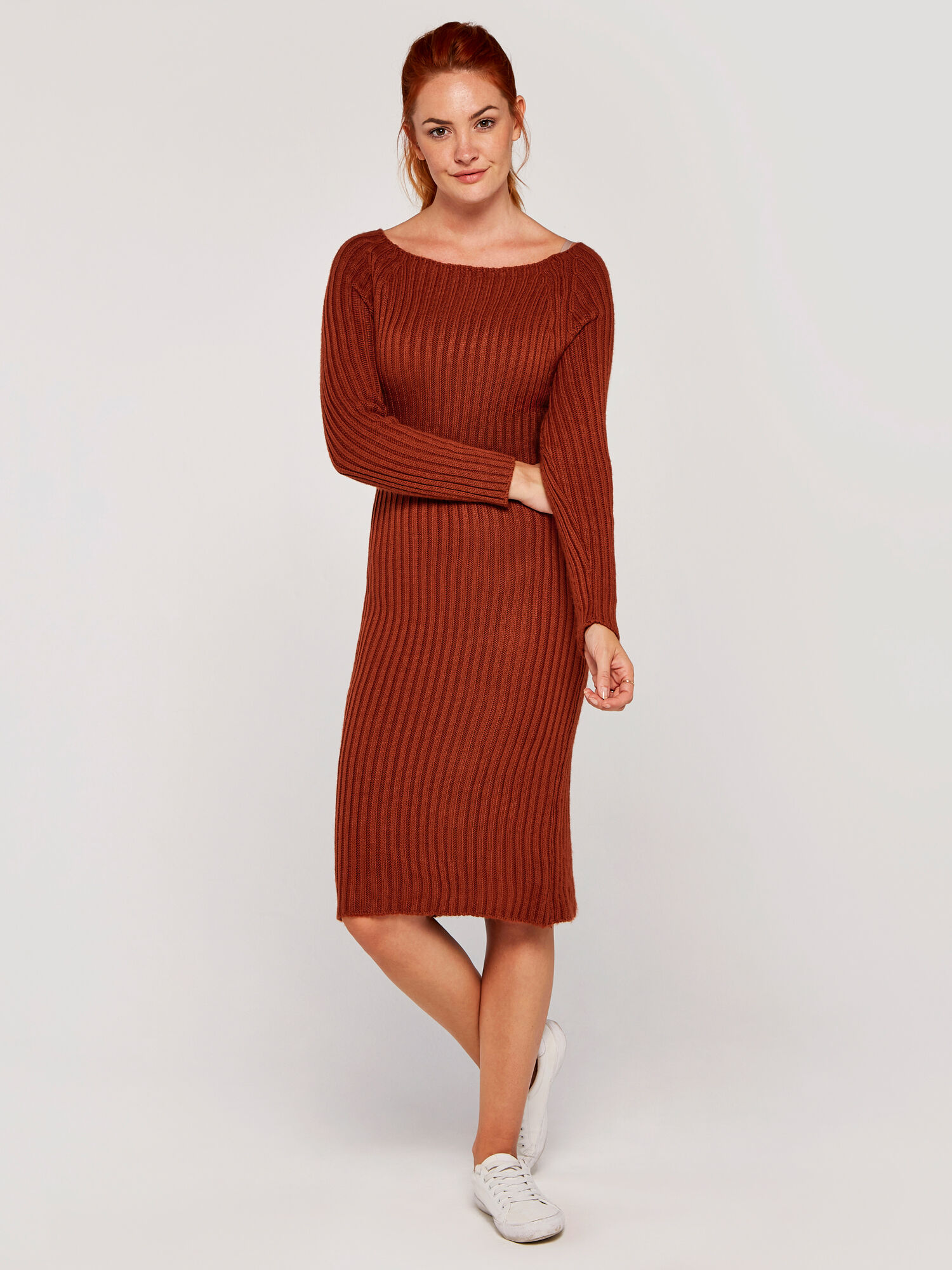 Rust knit dress clearance