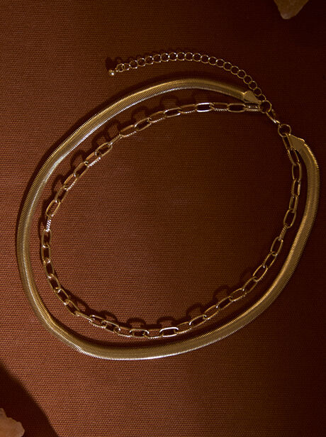 Gold Tone Snake Chain Necklace