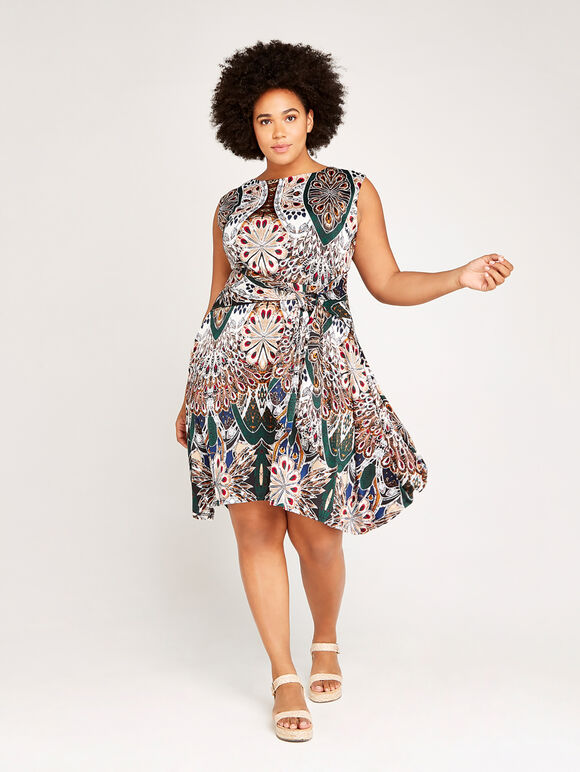 Peacock Feather Dress+, Green, large